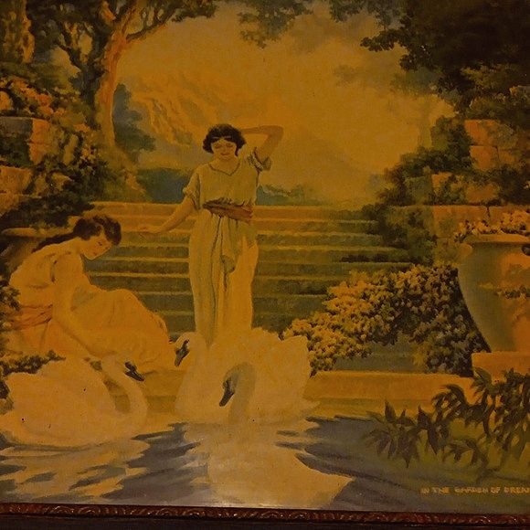 Antique framed print In the Garden of Dreams By CK Van Nortwick. - Picture 2 of 6